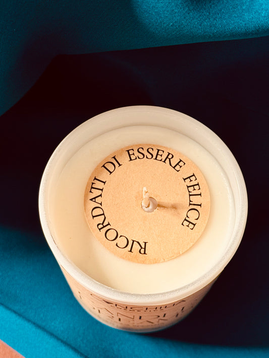 Candle dreams RICORDATI DI ESSERE FELICE zucca speziata